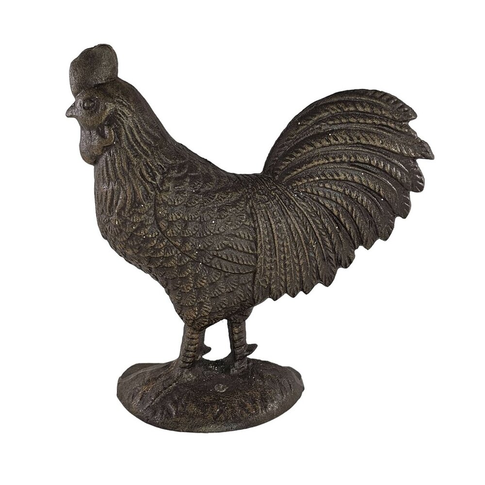 Vintage Rooster Chicken Doorstop Wedge Farmhouse Decor